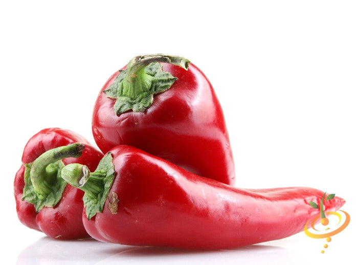 Thai hot pepper seeds from SeedsNow, showing vibrant green peppers and seeds ready for planting.